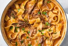 Langsam gegarte Short Rib Pappardelle: Eine Mahlzeit in Restaurantqualität für zu Hause