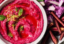 Houmous vibrant à la betterave : un délice crémeux et coloré